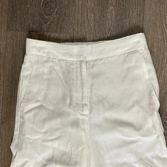 Aritzia Babaton Tahoma Pant High rise Linen Culottes Wide Leg Crop Trouser White - Picture 7 of 16